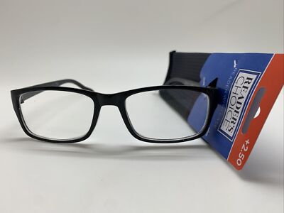 D9  Foster Grant READERS CHOICE DAN BLK 2.50  Reading Glasses