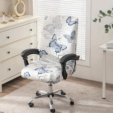 Printed Office Chair Cover Stretch Computer Rotate Seat Slipcover for Desk Chair
