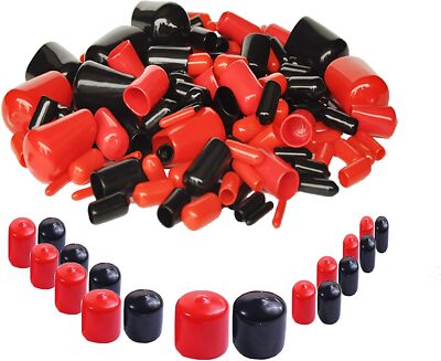 200 Pieces Rubber End Caps Assortment Kit Vinyl Flexible Bolt Screw Rubber Caps 