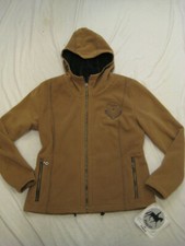 PIKEUR Damen Reitjacke Fleece-Jacke beige Kapuze Rückenmotiv Gr 42/44 NEU LP 129