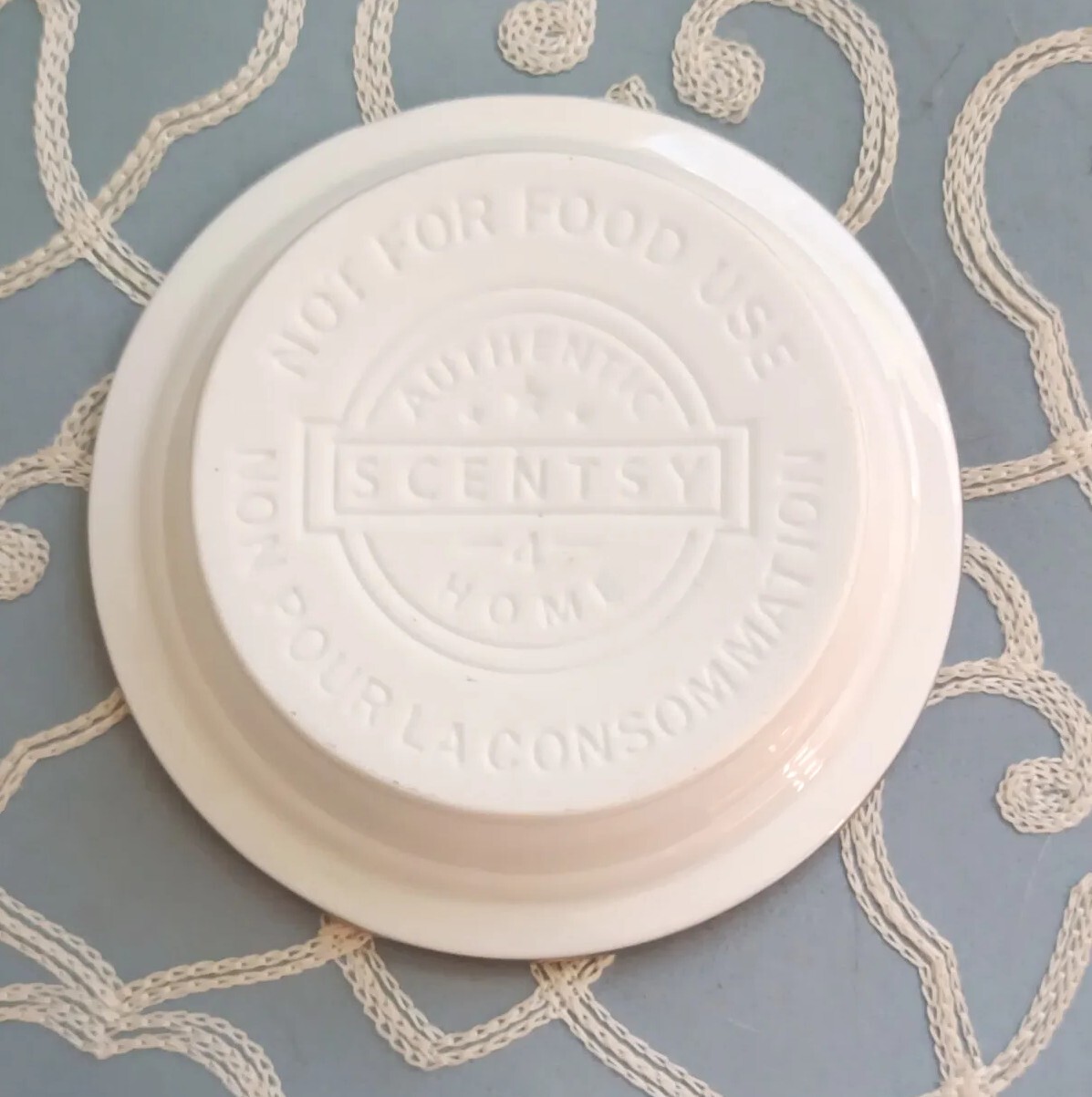 Scentsy Wax Warmer Replacement Dish Plate White Ceramic Authentic