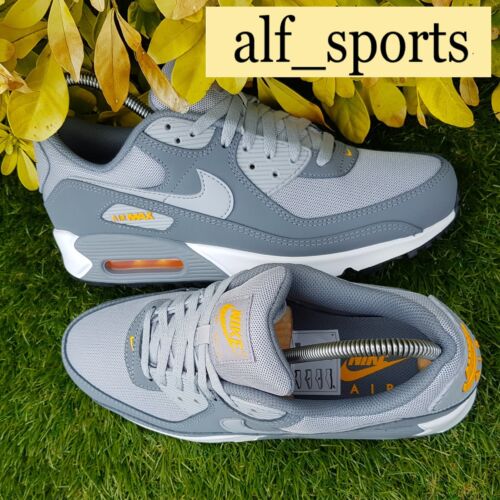 ❤ BNWB & Genuine Nike ® Air Max 90 Trainers in Cool Grey Safety Orange UK Size 9 - Picture 10 of 18