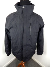 Camel Crown Mens Black Parka Jacket with Fleece Size L