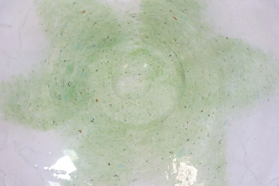 Rareza Original Loetz Bauhaus Vidrio Cuenco Cuenco De Frutas Estrella Verde - Imagen 4 de 4