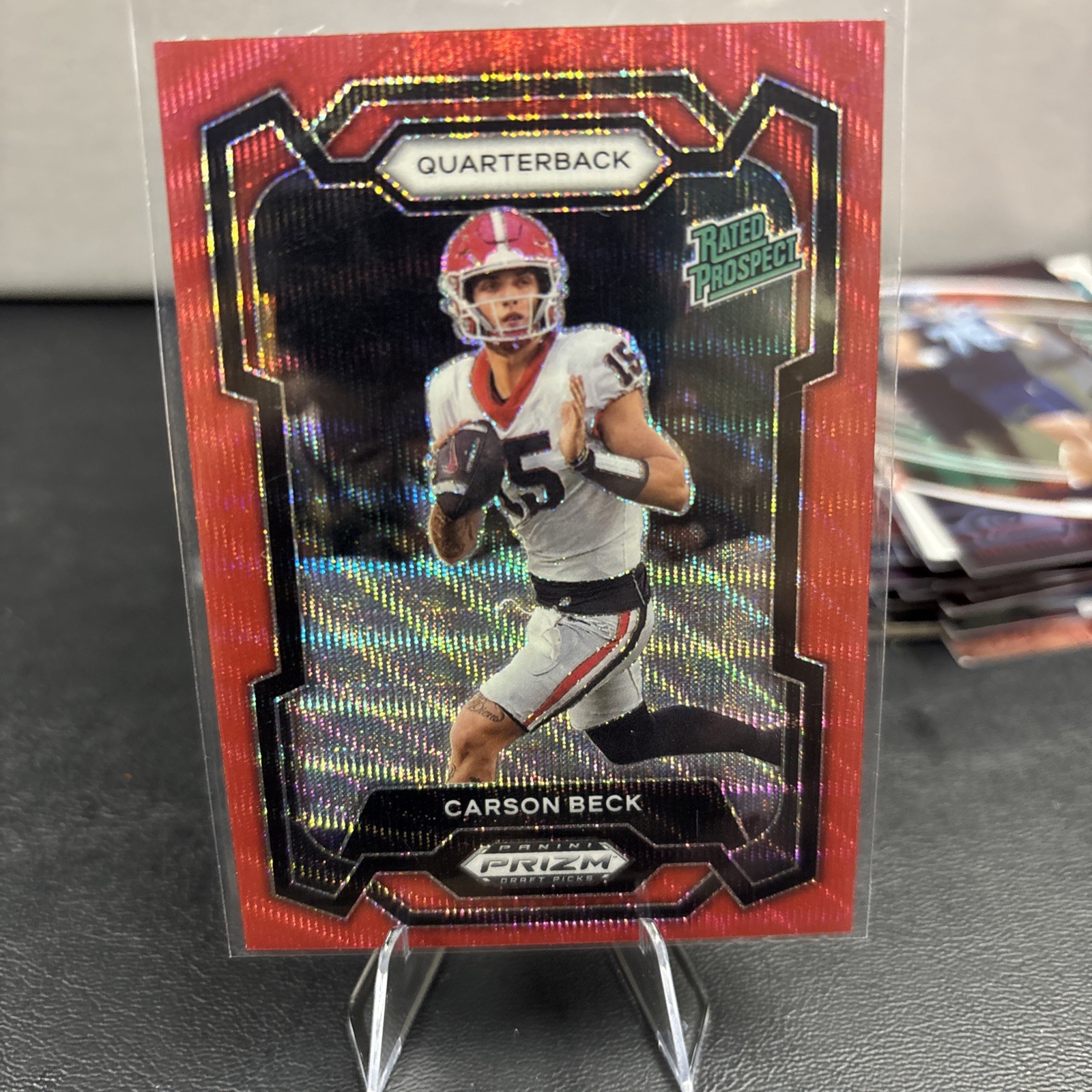 2024 Panini Prizm Draft Picks - Rated Prospect Carson Beck #130 Ruby Wave Prizm 