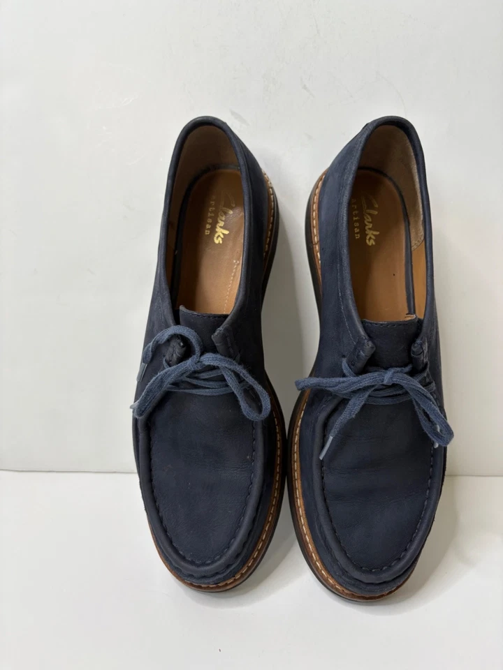Clarks Oxfords Glick Bayview Zapatos de Cuero Nobuck Azul Marino 7 Negocios Informales Foto 3 de 4