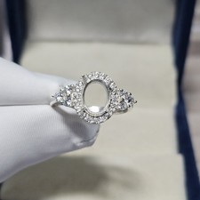 9x7 MM Semi Mount Ring, 925 Solid Sterling Silver Ring, Oval Cut Gemstone