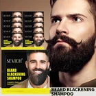 Sevich Men Beard Hair Color Fast Dye Black Mustache Beard Darkening Shampoo
