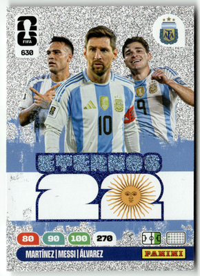 Panini World Cup Adrenalyn 2026 630 Lionel Messi Martinez Alvarez 