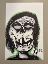 7x10.5” Original Art Sketch - Undead Skull Dude Zombie - Artist: Apt•12
