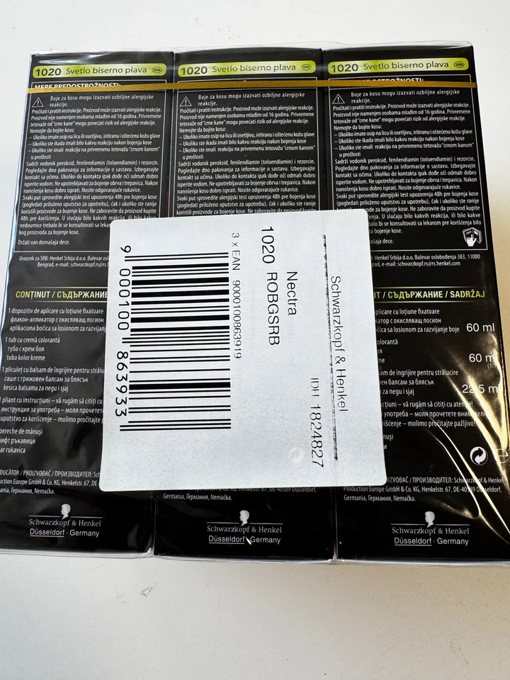 3er-Pack Schwarzkopf Nectra Color 1020 Light Pearl Blonde / Helles Perlblond (R - Bild 2 von 4