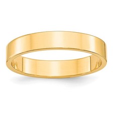 10k Yellow Gold 4mm Lightweight Flat Wedding Band Ring Size 9.5