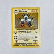 Magneton 9/102 Base Set Rare Holo Pokemon Card Great Condition