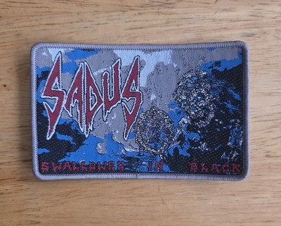 Sadus Swallowed In Black Grey Border Woven Patch