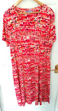 Honor Millburn Size 22 Pink Purple Orange Abstract Print Soft Stretch Midi Dress