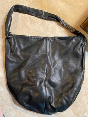 Renato Anti Black Leather Slouchy Hobo Bag