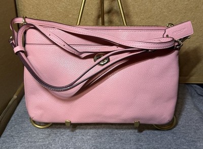COACH C3376 PEBBLED LEATHER POLLY CROSSBODY IN BUBBLEGUM