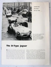 JAGUAR D Type Car Sales Publicity Piece Autocourse Magazine Reprint 1956