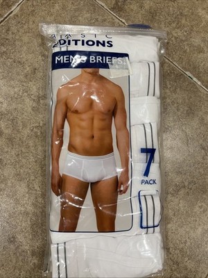 VTG Kmart Basic Editions Mens Briefs Sz L  Underwear Tighty Whities 7-pack