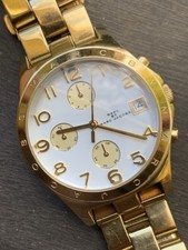 MARC BY MARC JACOBS MBM3039 HENRY Gold White Chronograph Women's Watch 6" Wrist