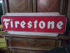 VINTAGE FIRESTONE TIRES DEALERSHIP - GAS STATION PORCELAIN SIGN 3FT DOUBLE SIDED