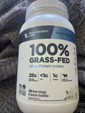 Transparent Labs 100% Grass-Fed Whey Protein Isolate French Vanilla 6/2027