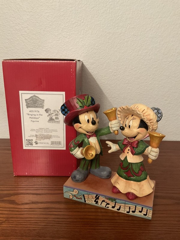Jim Shore Disney Traditions "Ringing in the Holidays" Mickey and Minnie Figurine