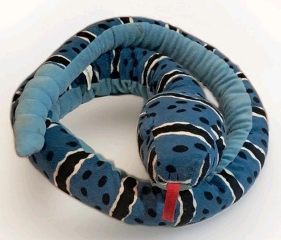 HUGE Wild Republic Rattle Snake Blue 50'' Plush NWOT