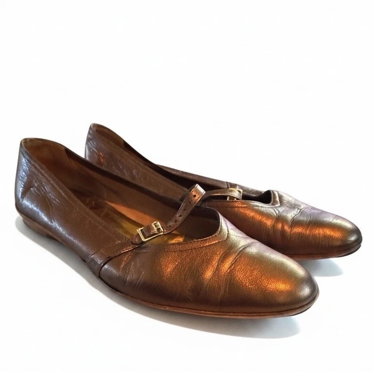 Salvatore Ferragamo Women's Leather Upper Mary Jane Flats for sale