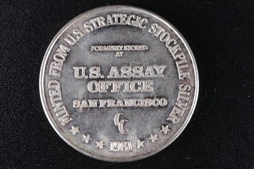NobleSpirit } 1 Troy Oz .999 Silver Round 1981 US Assay Office San Francisco