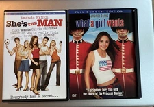 AMANDA BYNES - LOT OF 2 DVDs - WHAT A GIRL WANTS & SHE'S THE MAN, Tested