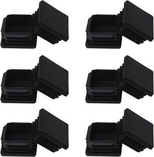 1.25" 1 1/4 Square Tubing End Cap Plastic Plugs 12 Pack, 1.25 Inch Tube End Cap