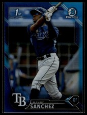 2016 Bowman #BCP28 Manny Sanchez Chrome Prospects Blue Refractor #/150