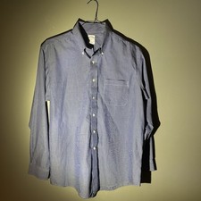 Brooks Brothers 16-4/5 Blue White polo long sleeve Mens Dress shirt