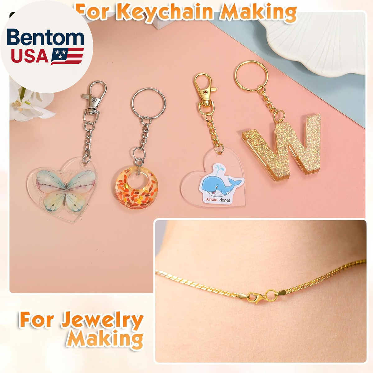 990PCS Keychain Making Kit, Keychain Craft Supplies Including Key