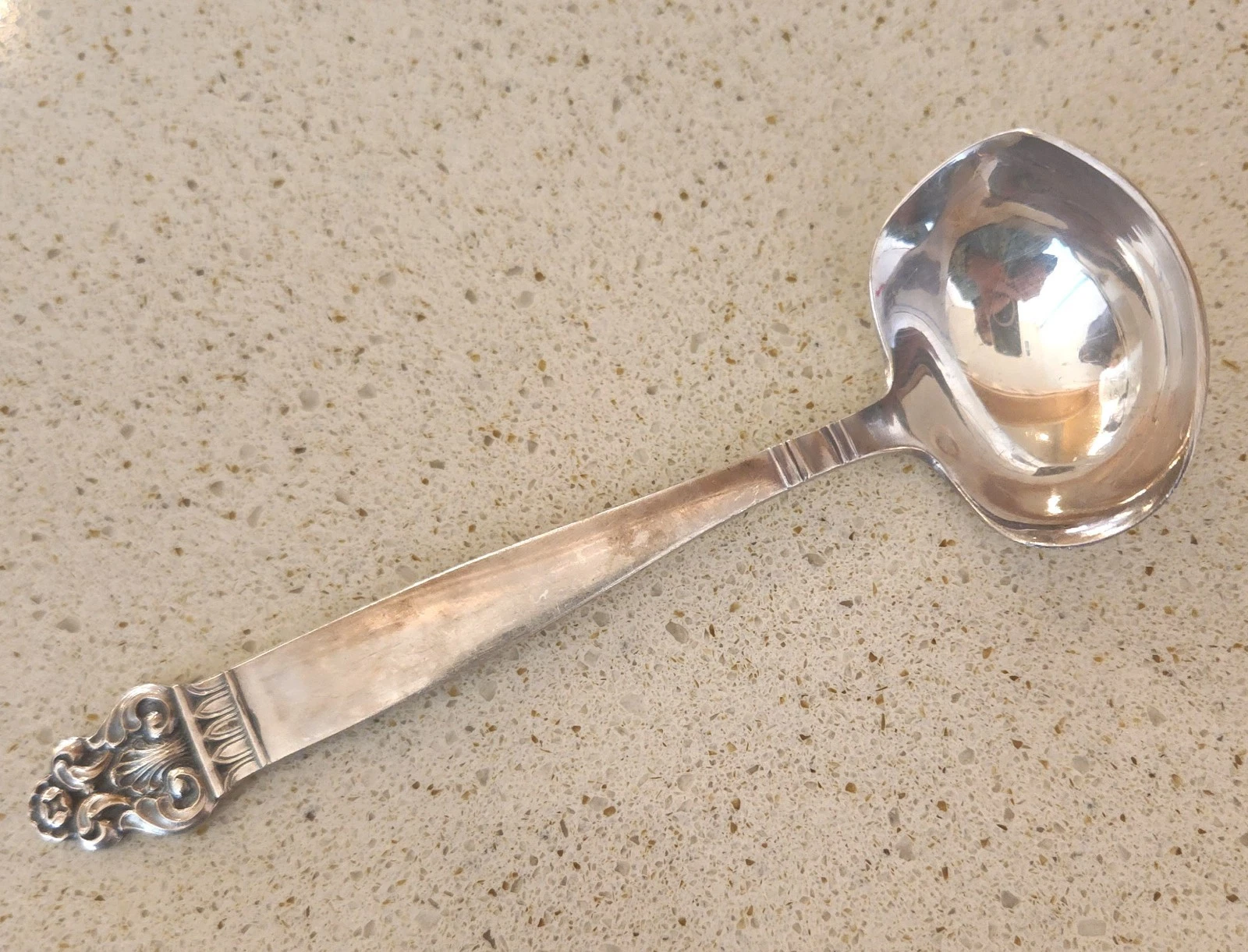 TH Marthinsen NORWAY Gravy Cream Sauce Ladle Silver Plate Vintage