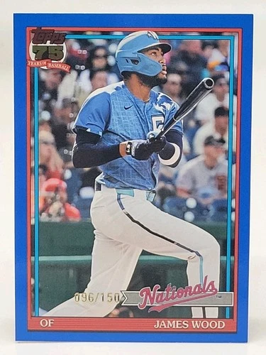 2026 Topps Series 1 1991 Topps T91-16 James Wood Nationals Blue /150
