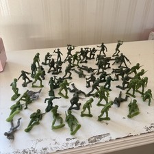 Vintage Lot of 57 Green Army Men 2" Mixed Hong Kong Toy Soldiers Figures