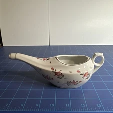 Antique German Child's Porcelain Invalid Feeder nursing Cup gold trim 7.5”