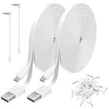 2 Pack 20FT Power Extension Cables for Wyze & Nest Cameras - Durable & Efficient