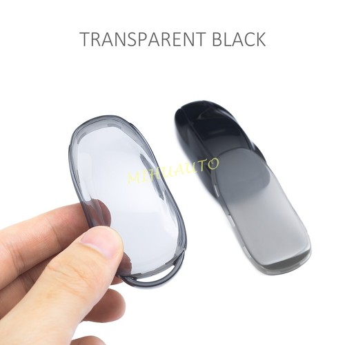 Transparent Black Car Key Fob Chain Case Cover For Tesla Model S 3 Y Accessories - Picture 5 of 8