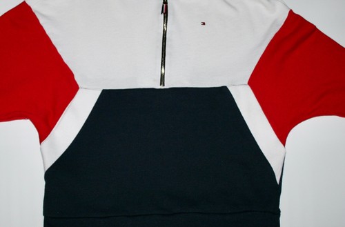 Tommy Hilfiger Women's Sweatshirt 1/4 Zip Hoodie White Red Blue Size Medium - Bild 4 von 7