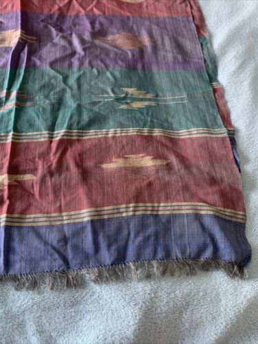 Vintage Pashmina Native American Navaho Embroidered Pattern Wrap Scarf 200x80cm - Picture 4 of 6