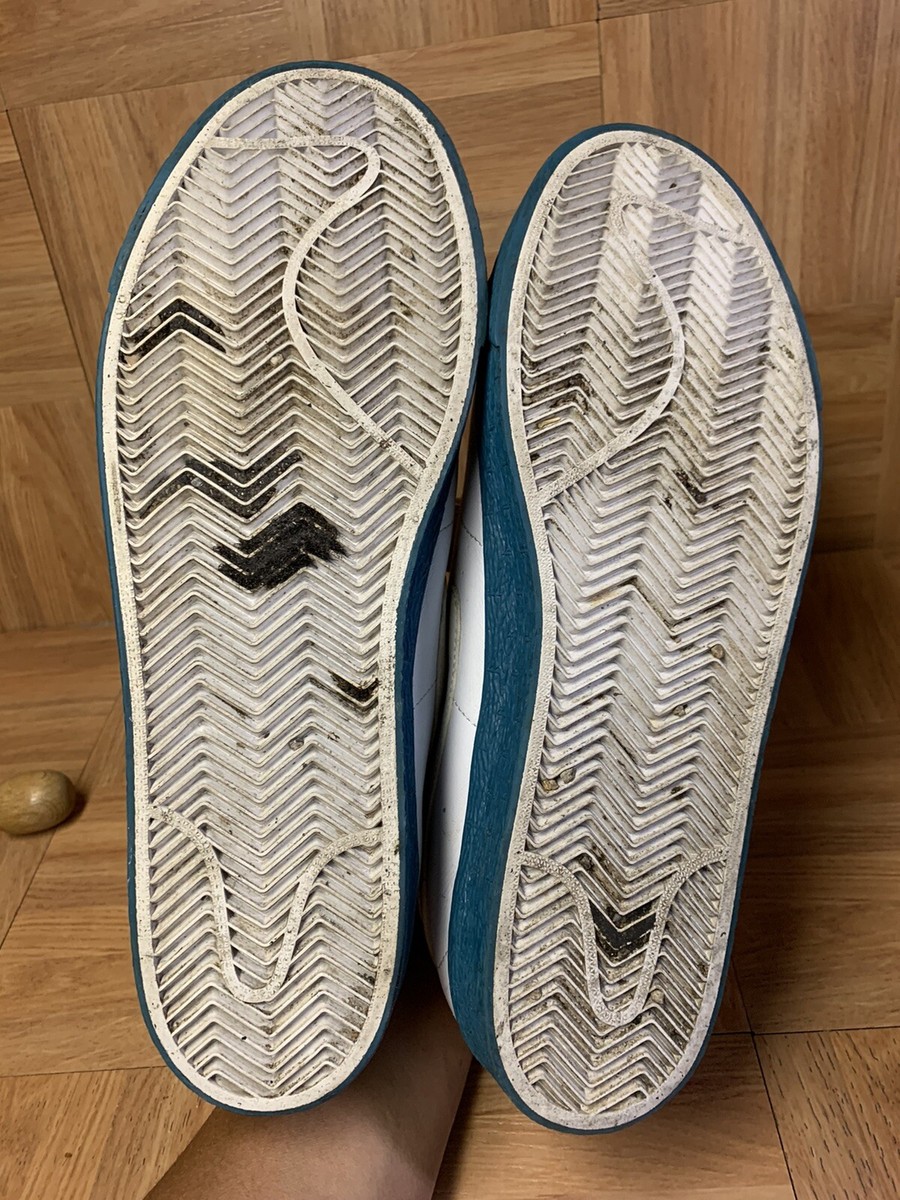 Vintage🔥 Nike Blazer AC Strap Leather White Bluegrass Sz Vintage🔥 Nike Blazer AC Strap Leather White Bluegrass Sz