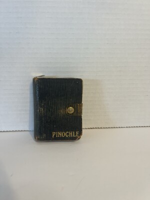 Vintage Pinochle Wallet And Cards Snap Case Full Deck No Jokers
