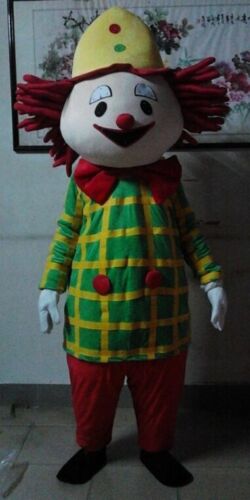 Halloween Happy Clown Mascot Costume Party Game Outfits Clothing Carnival Adults - Picture 1 of 1