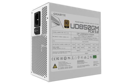 GIGABYTE GP-UD850GM PG5W - PCIe5.0 Ready - ATX3.0-850W 80 Plus Gold Certified - Afbeelding 4 van 8
