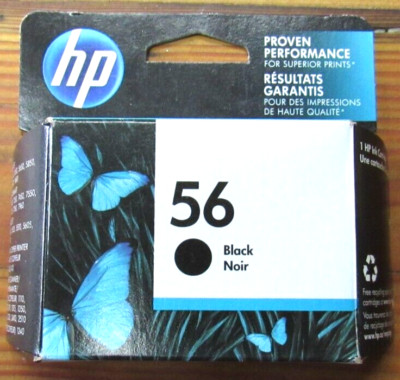 2 x Genuine HP 56 Black Ink Cartridges. Factory Sealed. New in Box. For Deskjet