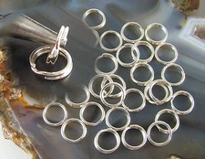 50 ea STERLING SILVER 6mm SPLIT JUMP RINGS