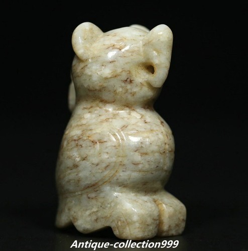 Ancienne statue ventes exceptionnelles oiseaux phénix sculpture en jade naturel Hetian Fengshui dynastie Han de 1,6 pouces